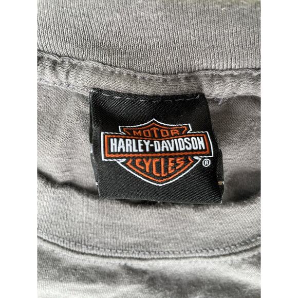 Harley Davidson T Shirt Mens Large Gray Patriotic Hunters Moon Lafayette Indiana - Picture 5 of 7